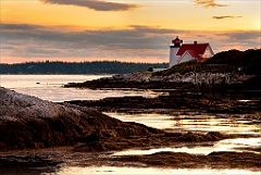Sunset at Hendricks Head Lighthouse in Boothbay, Maine
